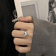 Pure Love樂芙 /正韓 【R0459】韓系簡約S925純銀黑色六角波浪開口戒指 / 二款 歷史價格詳細信息