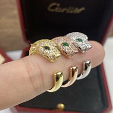 【少女館】新款Cartier戒指卡地亞豹子戒指時尚霸氣雙頭豹紋滿鑽爆款戒指對戒指環首飾 珠寶 飾品WCC62 歷史價格詳細信息