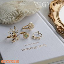 珍珠蝴蝶戒指女法式輕奢復古高級感氣質女生網紅食指指環可調節 歷史價格詳細信息