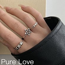 Pure Love樂芙 /正韓 【R0663】韓系簡約S925純銀幾何三角竹節開口戒指 / 二款 歷史價格詳細信息