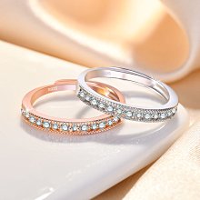 水鑽戒指，玫瑰金戒台，亮度光澤超讚 歷史價格詳細信息