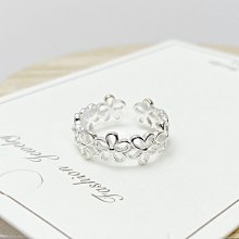 純銀 925 銀 花 小花 花圈 可愛 戒指 戒圍 戒子 活口 女生 女款 素雅 eyf68-鴻運飾品 歷史價格詳細信息