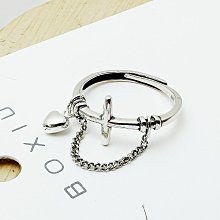 純銀愛心戒鏈小眾設計ins冷淡風高級感戒指女時尚個性可調節指環 歷史價格詳細信息