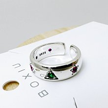 純銀 925 銀 綠 鋯石 葉子 硫化 蘇聯鑽 方鑽 戒指 戒圍 戒子 女生 女款 深綠 yf53 綠色-鴻運飾品 歷史價格詳細信息