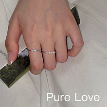 戒指s925銀珍珠戒指小眾設計素圈疊戴高級感時尚個性開口溫柔素雅 歷史價格詳細信息