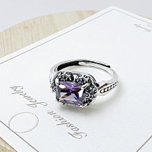 戒指925純銀紫色鋯石四芒星鏈條戒指女時尚個性高級感小眾設計感指環 歷史價格詳細信息
