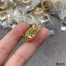 蜂巢戒指窄版18k蜂窩彩金指環韓版潮人時尚飾品 歷史價格詳細信息