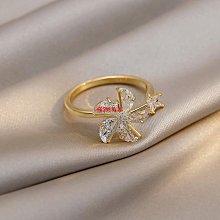 開口旋轉的戒指女銅鑲嵌閃耀鋯石多層優雅簡約百搭花朵食戒指飾品 歷史價格詳細信息