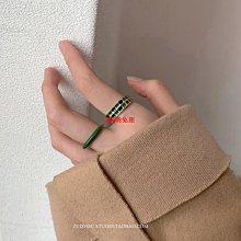 滴釉棋盤格戒指女2023年新款潮小眾設計感食指戒指輕奢高級感戒子 歷史價格詳細信息