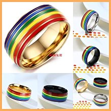 男女時尚 鈦鋼戒指 七彩炫光彩色戒指 韓版創意 彩虹指環 學生個性食指尾戒 歷史價格詳細信息