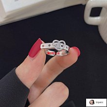 開口可調節戒指女設計感波浪紋簡約學生百搭兩件套食指環J06 歷史價格詳細信息