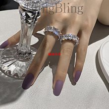 戒指女時尚個性食指歐美微鑲雙層方排鑽鑽鋯石鑲嵌戒指寬面指環-欣晴百貨 歷史價格詳細信息
