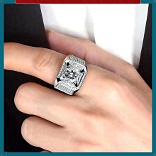 美國莫桑石純銀戒指男克拉鉆石鉆戒霸氣奢華帥氣滿鉆寬版男戒--鴻運飾品 歷史價格詳細信息
