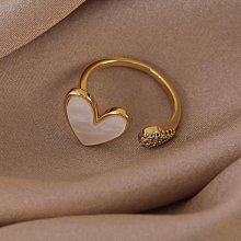 戒指愛心貝殼戒指ins小眾氣質閨蜜情侶對戒女高級感開口可調節指環潮 歷史價格詳細信息