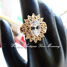 黑爾典藏西洋古董 ~歐美動物系列黑眼鑽排排站淡金貓頭鷹双環戒~情人節花束生日禮物 歷史價格詳細信息