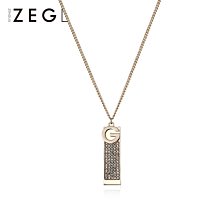 字母方牌不掉色兒童項鏈女小眾設計ins潮男高街街舞走秀配飾 歷史價格詳細信息