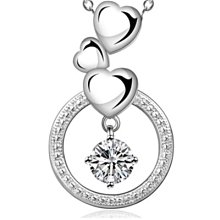 鍍銀項鍊 鑲鑽吊墜-精緻知性亮麗女飾品73ch39[獨家進口][巴黎精品] 歷史價格詳細信息