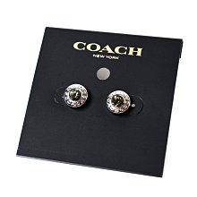 【COACH】圓型LOGO水鑽針式耳環-金色 歷史價格詳細信息
