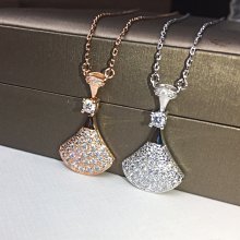 【少女館】新款BVLGARI項鏈寶格麗diva 裙子項鏈吊墜扇形 項鏈顯瘦鎖骨鏈氣質美女必備滿鑽裙子項鏈首飾 珠寶 飾品 價格比較,價格查詢,歷史價格詳細信息