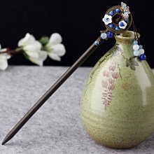 宮廷風黑檀木髮簪古風漢服花朵髮釵復古流蘇步搖簪子古裝盤髮飾品 歷史價格詳細信息