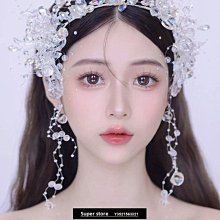新款新娘結婚頭飾手工串珠水晶大氣額飾韓式婚紗禮服耳掛配飾 歷史價格詳細信息