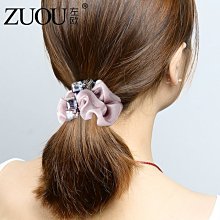 小腸發圈女高級感扎馬尾頭繩新款森系簡約氣質小皮發飾品 歐根紗鑽球-2件顏色隨機 歷史價格詳細信息