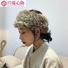 真兔毛皮草髮帶帽子女秋冬額頭保暖外出頭套頭飾女髮圈毛毛絨髮箍 歷史價格詳細信息