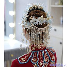 新娘頭飾中式古風淺色羽毛銀色蝴蝶流蘇發簪古典造型盤發秀禾發飾 歷史價格詳細信息