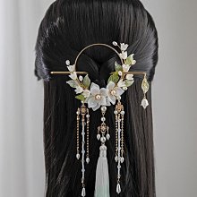 頭飾 飾品 髮飾 古風漢服高顏值仿真花百搭超仙長流蘇邊夾爆款夾子絹花發夾發飾 歷史價格詳細信息