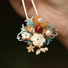 燒藍頭飾套裝景泰藍步搖髮簪明制發冠女漢服髮飾古風髮釵全套配飾 歷史價格詳細信息