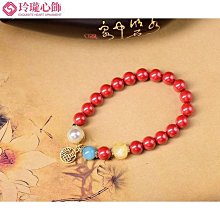 原礦帝王砂手鍊108顆財源滾滾佛珠多圈手串男女本命年硃砂掛件 歷史價格詳細信息