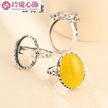 925純銀戒指空托 復古男女戒托空托 玉石蜜蠟簡潔女橢圓戒托1317-玲瓏心飾 歷史價格詳細信息