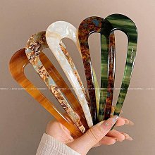 醋酸u型髮簪女高級感2023新款簡約大號盤髮器簪子髮釵u形髮夾 歷史價格詳細信息