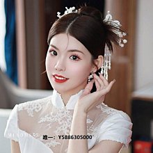 新娘秀禾婚紗頭飾新款新中式結婚中式復古旗袍非遺絨花頭飾大氣 歷史價格詳細信息