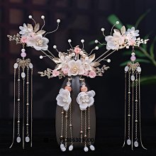 古風漢服頭飾全套2022新款清新流蘇步搖發夾發冠邊夾古裝對夾發飾~特價促銷 歷史價格詳細信息