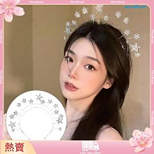 新款星星閃鑽珍珠髮箍髮飾韓式新娘結婚頭飾十八歲生日大氣 歷史價格詳細信息