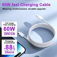 PD60W快充線適用于蘋果15編織數據線USB-C雙頭數據線type-c手機線 價格比較,價格查詢,歷史價格詳細信息