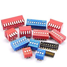 撥碼開關貼片DS-1P2P3P4P5P6P7P8P9P10P12位2.54mm紅藍色平撥直插 歷史價格詳細信息