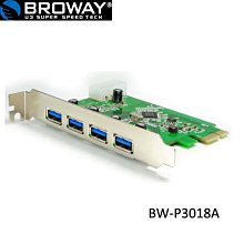 BROWAY BW-P3018A PCI-E TO USB3.0 4PORT HUB 高速 5Gbps 介面卡 歷史價格詳細信息