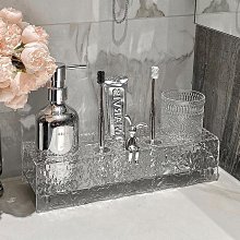 洗漱臺置物架輕奢亞克力洗手衛生間浴室護膚化妝品水龍頭收納架子 歷史價格詳細信息