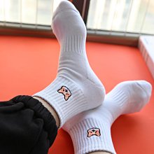 白色襪子男毛巾底中筒襪黑色棉襪男士跑步運動襪吸汗長筒籃球襪潮 歷史價格詳細信息