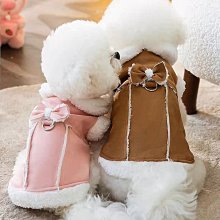 寵物用品 狗狗衣服可牽引絨衣秋季冬季加厚保暖寵物服裝比熊泰迪博美小型犬 歷史價格詳細信息