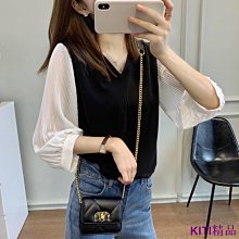 KITI精品【大尺碼女裝】D&G設計感拼接條紋韓版大學T女2022年早春中長款寬鬆慵懶風假兩件上衣 歷史價格詳細信息