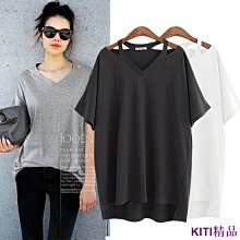 KITI精品【大尺碼女裝】D&G設計感拼接條紋韓版大學T女2022年早春中長款寬鬆慵懶風假兩件上衣 歷史價格詳細信息