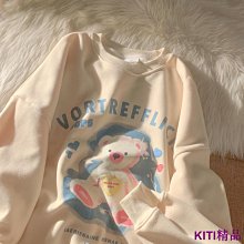 KITI精品《下單》2022夏季專櫃撤櫃美式新款卡通大尺碼寬鬆百搭中長款純棉t恤女上衣 歷史價格詳細信息