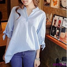 大尺碼 條紋襯衣  寬鬆條紋小清新長袖襯衫 休閒襯衣 學院風襯衫(LJH1859)【FIZZE】 歷史價格詳細信息