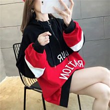 KITI精品連帽外套 女 假兩件式襯衫拼接上衣 衛衣 韓版潮流寬鬆帽t 大尺碼長袖連帽上衣 休閒百搭 女生衣服 歷史價格詳細信息