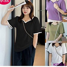 KITI精品【】大尺碼胖m150公斤新款高級圓領套頭不規則缺口大學T上衣女寬鬆休閒外穿大尺碼大學T大學T 歷史價格詳細信息