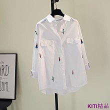 KITI精品襯衫 刷毛襯衫 長版襯衫 燈芯絨襯衫 假兩件襯衫 大尺碼 百搭燈芯絨長袖襯衫女秋設計感小眾學院風別緻疊穿上衣喇叭袖 歷史價格詳細信息