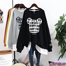 KITI精品春秋爆款 大尺碼 T恤 長袖T恤 大學T 大學T 寬鬆顯瘦時尚百搭 大尺碼女裝240斤大學T女春秋季新款韓版寬鬆學 歷史價格詳細信息